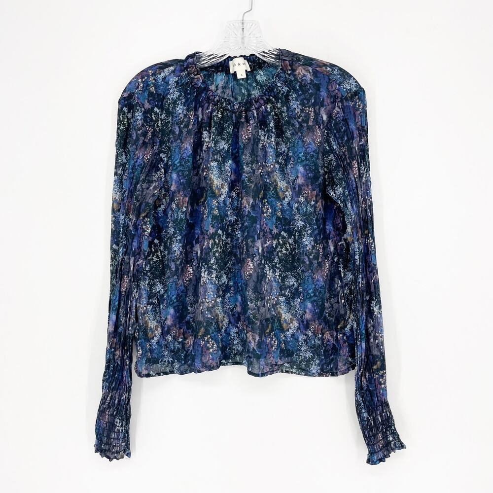 Cloth & Stone Long Sleeve Multicolor Printed Top Size Small